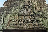 Preah Khan temple - Vishnu Complex, isolated pediment that depicts Krishna raising mount Govardhana just after the entrance gopura